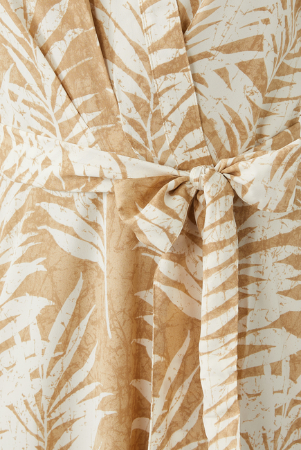 Palm Print Flowy Dress